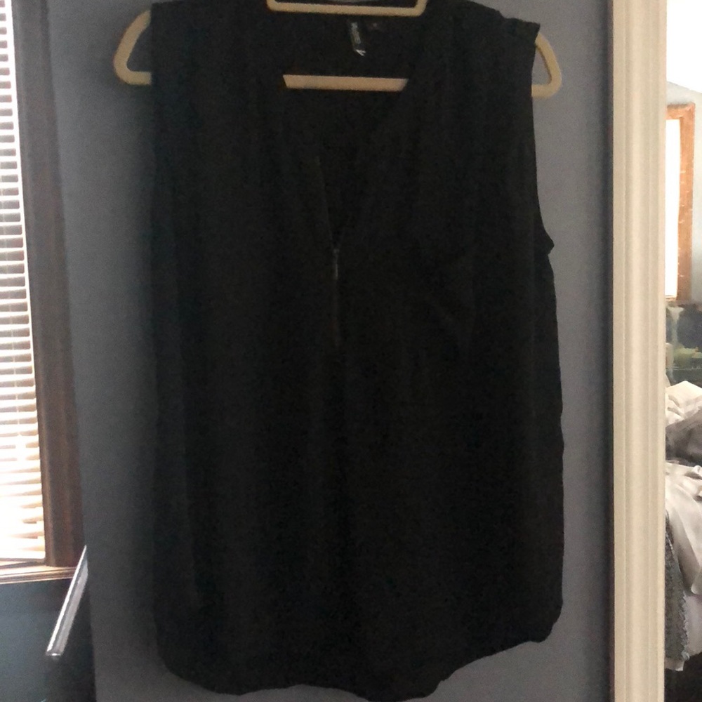 Black flowy work shirt